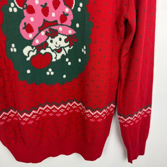 NWT BoxLunch Strawberry Shortcake Wreath Portrait Red Knit Holiday Sweater XS - Picture 5 of 11
